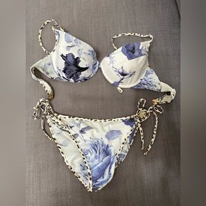 Blue and white floral Roberto Cavali bikini!!